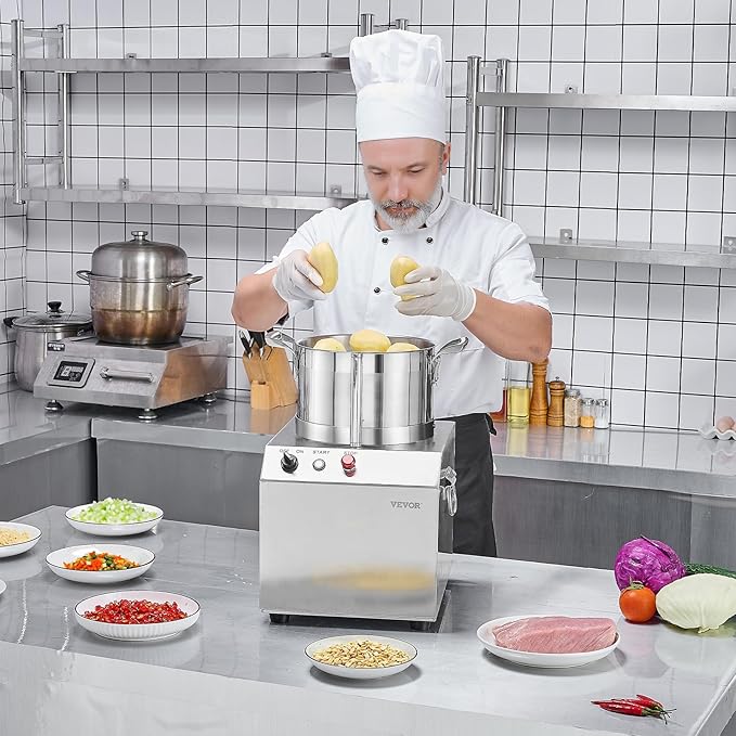 VEVOR Food Processor & Vegetable Chopper, 6.3 Quart Food-Grade Stainless Steel Food Processor Chopper with 2 Extra S-Curve Blades, Ideal for Chopping Vegetables, Fruit, Grains, Nuts