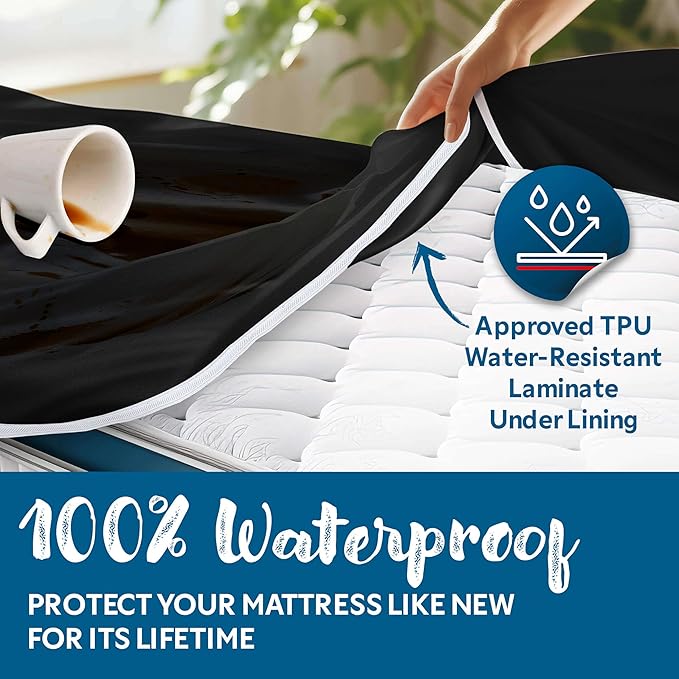 Guardmax Jersey Knitted RV Size Zippered Mattress Encasement - Waterproof & Bed Bug Proof Mattress Protector - Comfortable, Soft, and Noiseless Zippered Bedding - Dust Mite Proof (48 x 75 x 10)