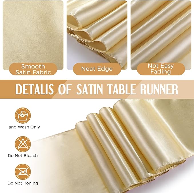 Tudomro 16 Pieces White and Gold Disposable Plastic Tablecloths and Satin Table Runner Set 54x108 Inch Tablecloth 12x108 Inch Table Runners for New Year Wedding Birthday Baby Shower Graduation