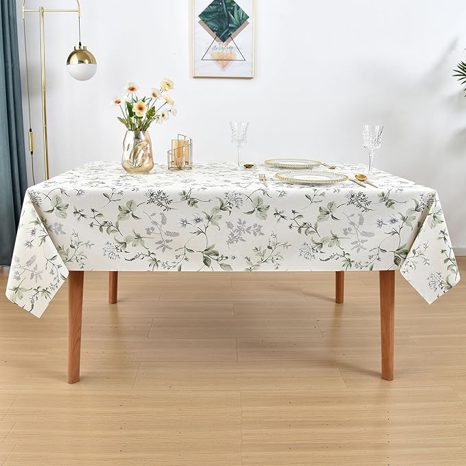 LOHASCASA Square Vinyl Oilcloth Tablecloth Waterproof Wipeable PVC Heavy Duty Plastic Party Spill Proof Tablecloths for Cardtable Tablecloth - 4Ft 54 x 54 Inch