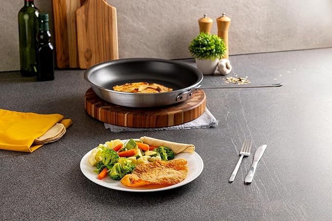 Vasconia Professional 12??Aluminum Fry Pan, Aluminum Skillet with NonStick & Fast-Cool Handle, NSF Certificate