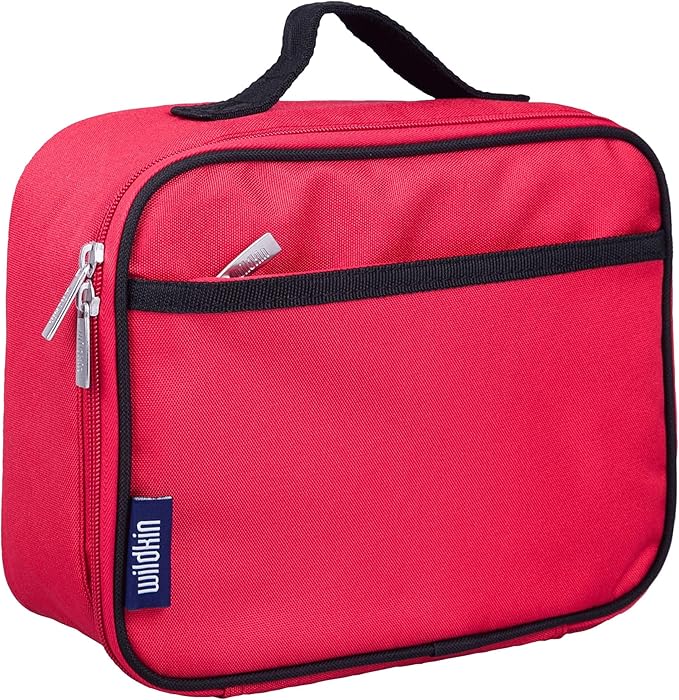 Wildkin Kids Insulated Lunch Box ??Durable and Reusable for School & Travel - Cardinal Red