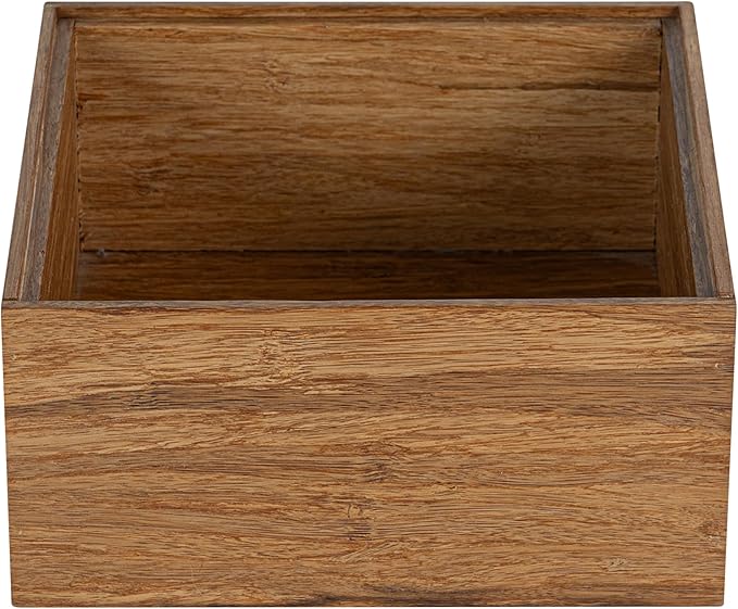 Restaurantware Eco Display 6.5 Inch x 6.5 Inch x 3.75 Inch Bamboo Condiment Container 1 Deep Spice Box - Medium Chip-Resistant Natural Bamboo Bamboo Organizer Box For Seasoning Spices Condiments