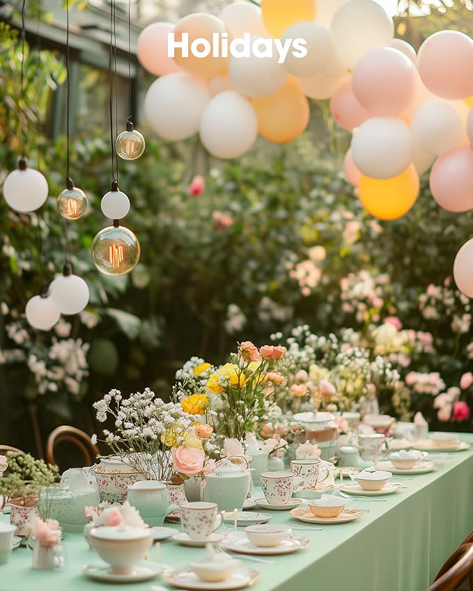 Pureegg Plastic Table Cloth Disposable 12 Pack, 54 x 108 Inch Table Cloths, Easter Party, Decorative Tablecloths, Rectangle, Light, Pastel Plastic Cover, Leakproof & Sturdy, Sage Green