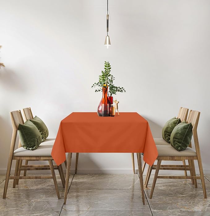 Utopia Kitchen Rectangle Table Cloth 2 Pack(60x102 Inches, Orange), Tablecloth Machine Washable, Polyester Table Cover for Dining, Buffet Parties, Picnics, Events, Weddings and Restaurants
