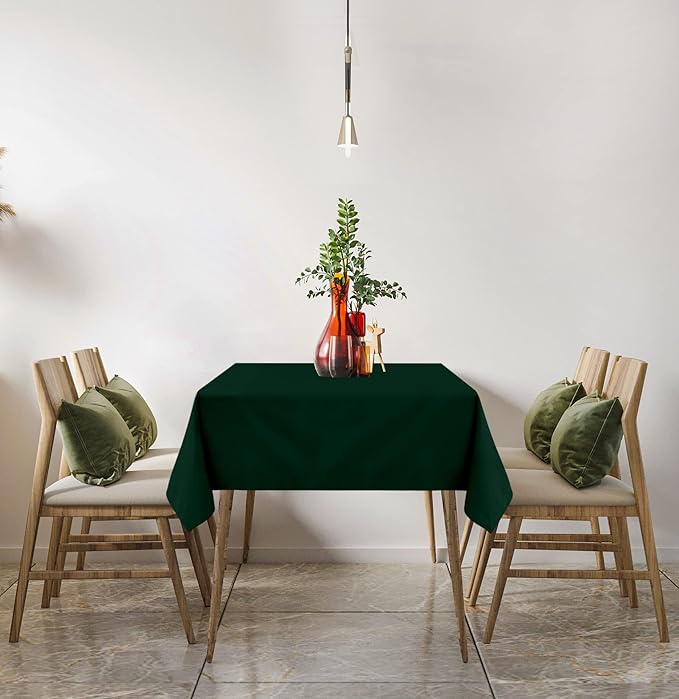 Utopia Kitchen Rectangle Table Cloth 2 Pack(60x84 Inches, Hunter Green), Tablecloth Machine Washable, Polyester Table Cover for Dining, Buffet Parties, Picnics, Events, Weddings and Restaurants