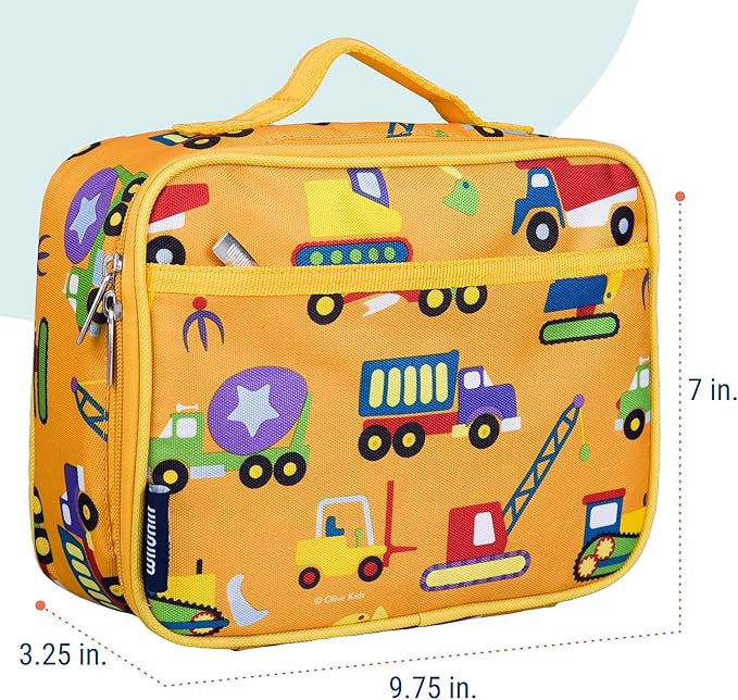 Wildkin Kids Insulated Lunch Box ??Durable and Reusable for School & Travel - Under Construction