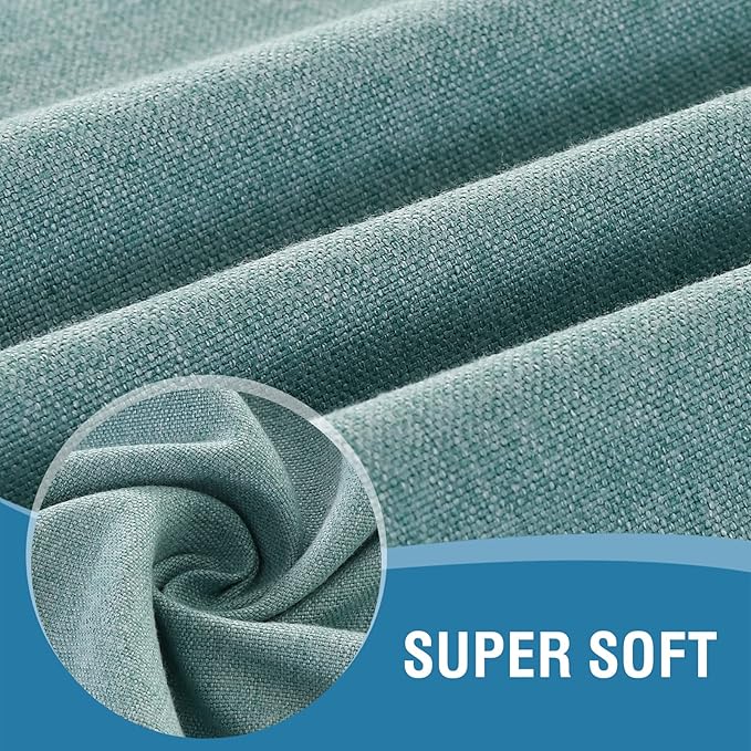H.VERSAILTEX Linen Textured Tablecloth 60 x 84 Waterproof Decorative Table Cloth Spill-Proof Linen Look Cover for Party Table Extra Soft and Thick Fabric Wrinkle Free, Heather Aqua