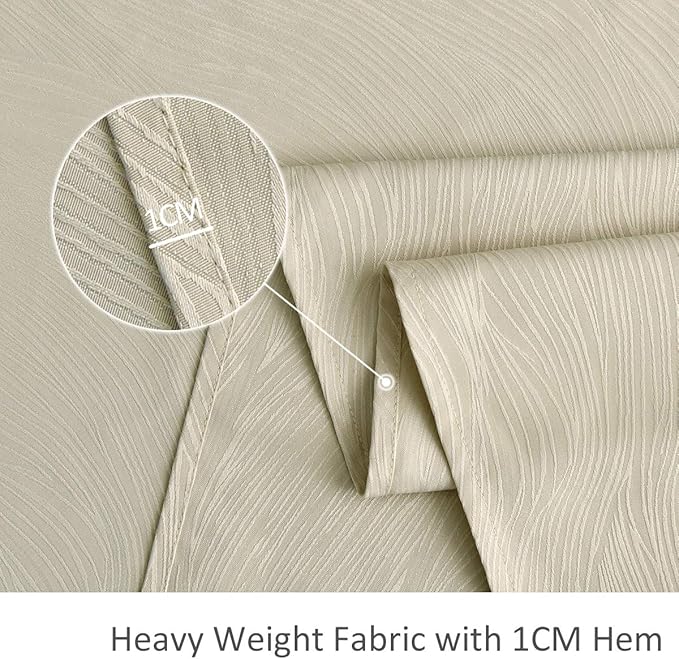 maxmill Jacquard Tablecloth Swirl Design Spillproof Wrinkle Free Heavy Weight Soft Table Cloth Decorative Fabric Table Cover for Outdoor and Indoor Use Oblong 60 x 120 Inch Beige