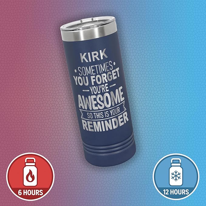 Personalized Inspirational Tumbler, Inspirational Gifts for Men Dad Father Wife Sister Women, Custom Birthday For Him Her, Customized You?셱e Awesome Tumbler, Teacher Coworker Gifts 22oz Navy Blue
