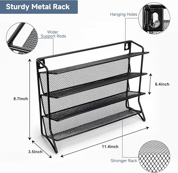 DIDITIME Spice Rack Organizer ??24 Glass Jars, 60 Labels & Marker, Space-Saving Kitchen Countertop, Cabinet & Wall Rack
