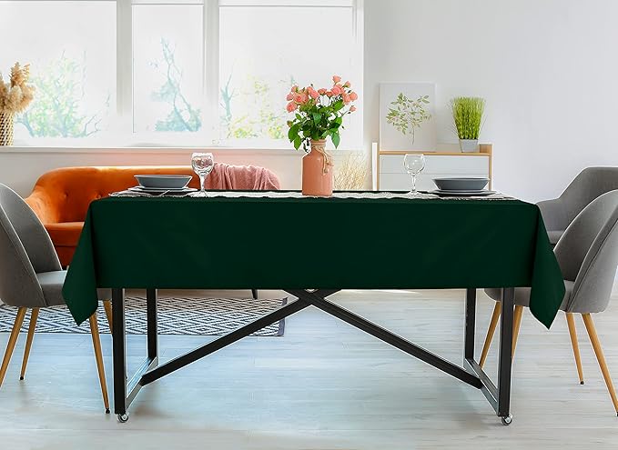 Utopia Kitchen Rectangle Table Cloth 2 Pack(60x84 Inches, Hunter Green), Tablecloth Machine Washable, Polyester Table Cover for Dining, Buffet Parties, Picnics, Events, Weddings and Restaurants