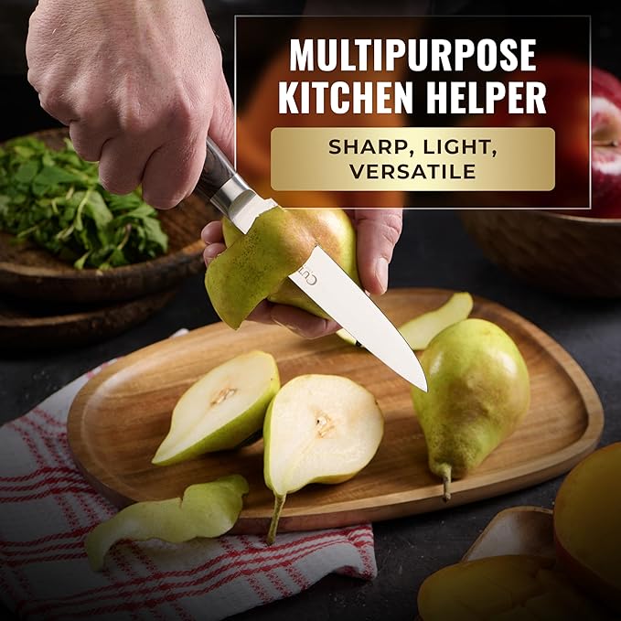 Cutluxe 3-Piece Chef Knife Set ??Ultra Sharp Japanese Kitchen Knives, High Carbon Stainless Steel Blades, Full Tang Pakkawood Handles ??Shinobi Series
