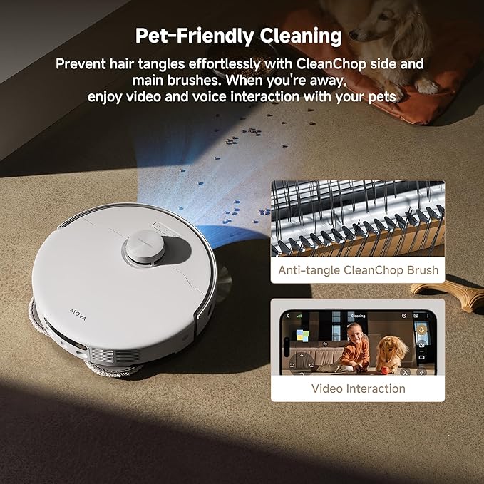 Mova P50 Pro Ultra Robot Vacuum and Mop, 19,000Pa Suction with Anti-Tangle Brush, Removable & Liftable Mop for Carpet & Floor, 167??Mop & Washboard Self Drying & Cleaning, Auto Empty & Refill