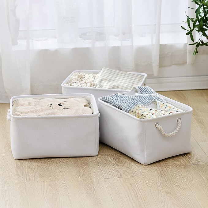 TheWarmHome Fabric Storage Bin, Large 1 Pack 15.7L*11.8W*8.3H Storage Basket for Home Storage and Organization, Shelf Basket with Cover for Living Room Bedroom Closet竊늋hite
