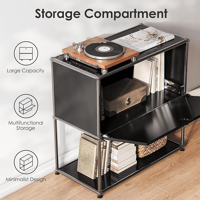 Modern Storage Cabinet Pantry Cabinet Versatile Free-Standing Organizer for Kitchen, Home, Office, Garage (Black D)