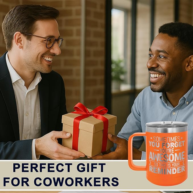 Spotted Dog Company Inspirational Travel Coffee Mug, Inspirational Gifts for Men Dad Father Wife Sister Women, Birthday For Him Her, You?셱e Awesome Tumbler, Teacher Coworker Gifts 15oz Orange