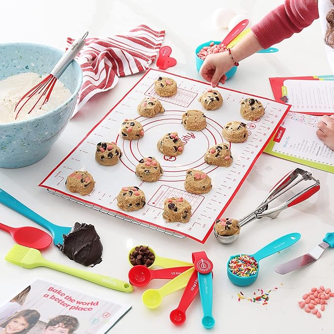 Baketivity 31-Piece Kids Baking Tools Set ??Real Cooking Utensils for Children ??Safe, Durable, and Fun Kitchen Accessories ??Gift for Young Chefs