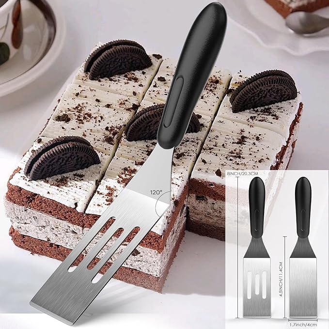 Small Spatula 1 PC, Metal Spatulas for Kitchen Use, Stainless Steel Mini Serving Spatula for Flipping and Cooking, Ideal for Brownies, Tiramisu, Cookie, Lasagna or Pancakes, etc