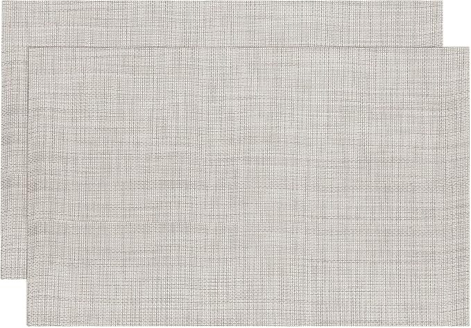 uxcell Place Mats, 450x300mm Table Mats Set of 2 PVC Washable Woven Placemat Beige
