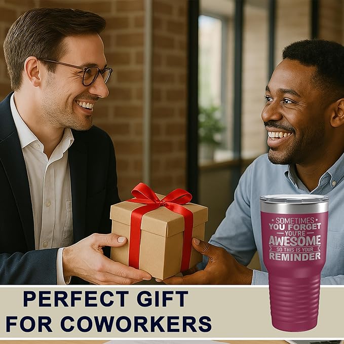 Spotted Dog Company Inspirational Tumbler, Inspirational Gifts for Men Dad Father Wife Sister Women, Birthday For Him Her, You?셱e Awesome Tumbler, Teacher Coworker Gifts 30oz Maroon
