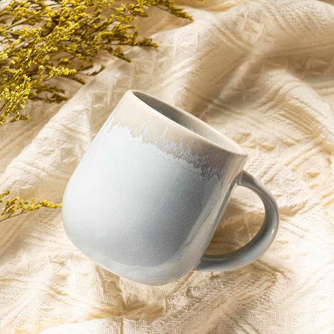 bestone Coffee Mugs Set of 4竊?5 oz Large Coffee Mugs, Ceramic Mugs with Handles,etc Coffee Mugs, Cups for Coffee Cereal Latte 竊똌icrowave & Dishwasher safe竊똙ibrant Colors