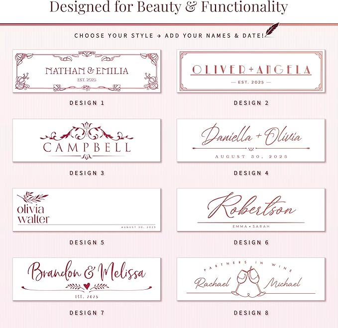 Personalized Wine Rack - Wall Mounted Custom Engraved Holder for 4 Bottles and Glasses - Ideal Gift for Wine Lovers, Weddings, Housewarmings - Customized Names Gifts for Couples