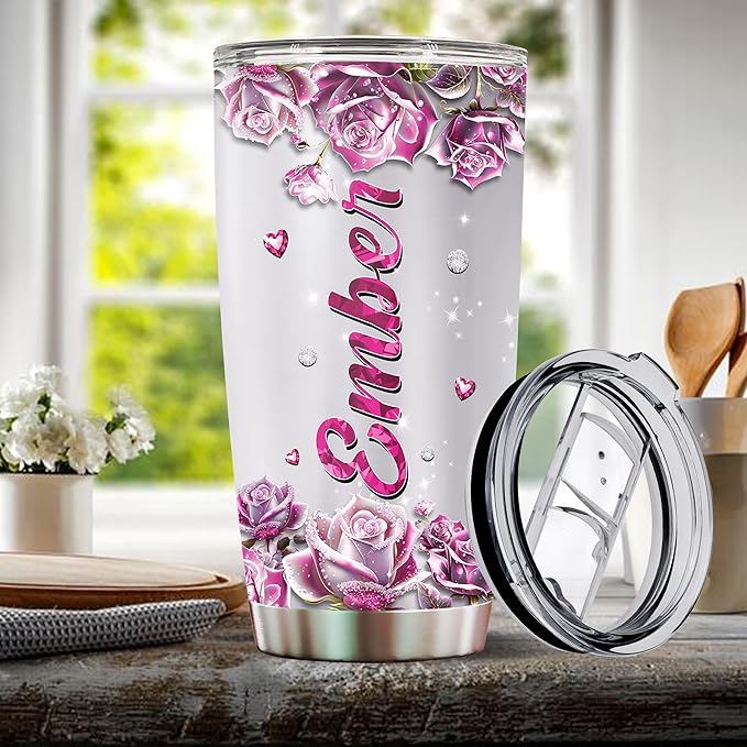 WONWIX Personalized Horse Gifts for Girls, Women, Insulated Stainless Steel Coffee Cup, Travel Mug, Tumbler, Water Bottle, Gift for Horses Lover, Christmas, Birthday, Mother's Day, Valentine