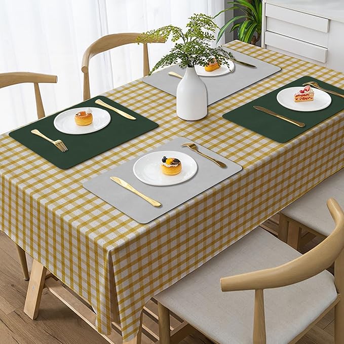 BLESWIN Faux Leather Placemats, PU Dining Table, Waterproof and Oil Resistant Easy to Clean, Heat Resistant Reversible Use Table Mats for Kitchen, Dining Table, Outdoor ??12 횞 17 Inch, Forest&Grey