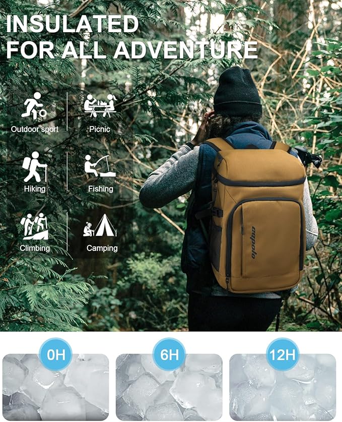 Capolo Cooler Backpack Insulated Waterproof for Women Men,36/45 Cans Lunch Backpack Coolers Leak Proof Soft Cooler Bag Ice Chest for Camping Beach