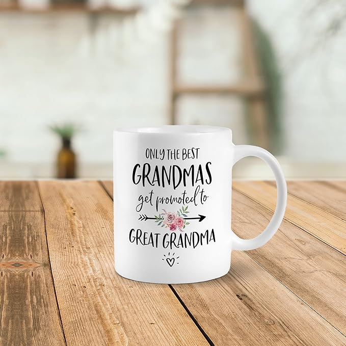11 Ounces Ceramic Mug, Great Grandma Gift Coffee Tea Mug Cup, Ideal for Birthdays or Holiday Celebrations