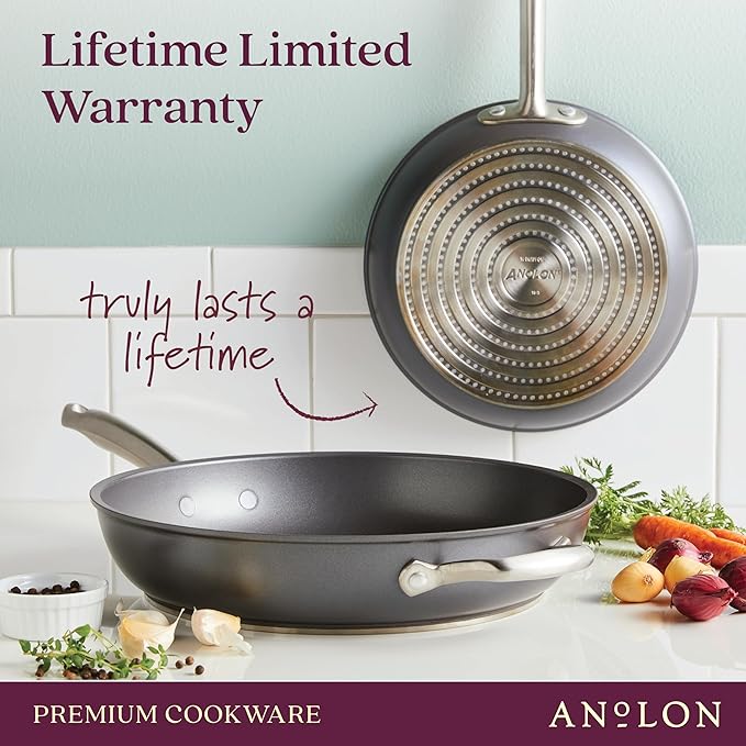 Anolon Accolade Forged Hard Anodized Nonstick Frying Pan/Skillet, 8 Inch, Moonstone Gray