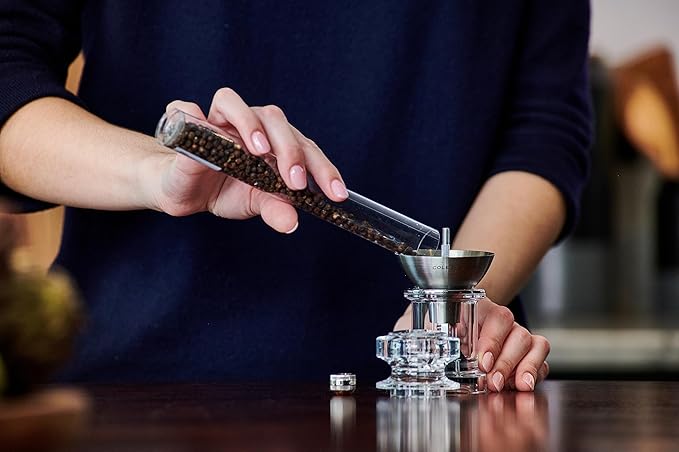 Cole & Mason 675 Refillable Spice Mill - Kitchen & Home Accessory - Salt & Pepper Grinder Set - Salt & Peppercorn Included - Acrylic - Salt & Pepper Set 4.5"