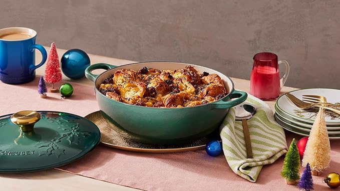Le Creuset Enameled Cast Iron Holly Collection Soup Pot, 4.5 qt., Artichaut with Gold Knob