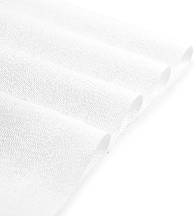 D'Moksha Homes Linen White Placemats Set of 4-100% Pure Linen Placemats 14 x 19 Inch for Valentines, Spring, Easter - Handcrafted and Machine Washable