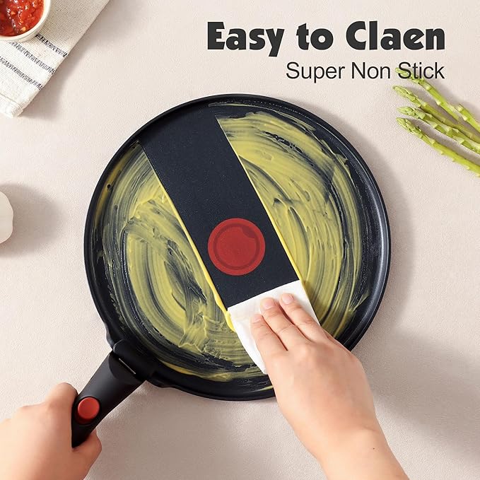 SENSARTE 17 Piece Pots and Pans Set, Nonstick Detachable Handle Cookware Set, Induction Thermo-Signal Cookware Set with Removable Handle, Healthy Non Stick for RV, Dishwasher 竊?Oven Safe (Black)