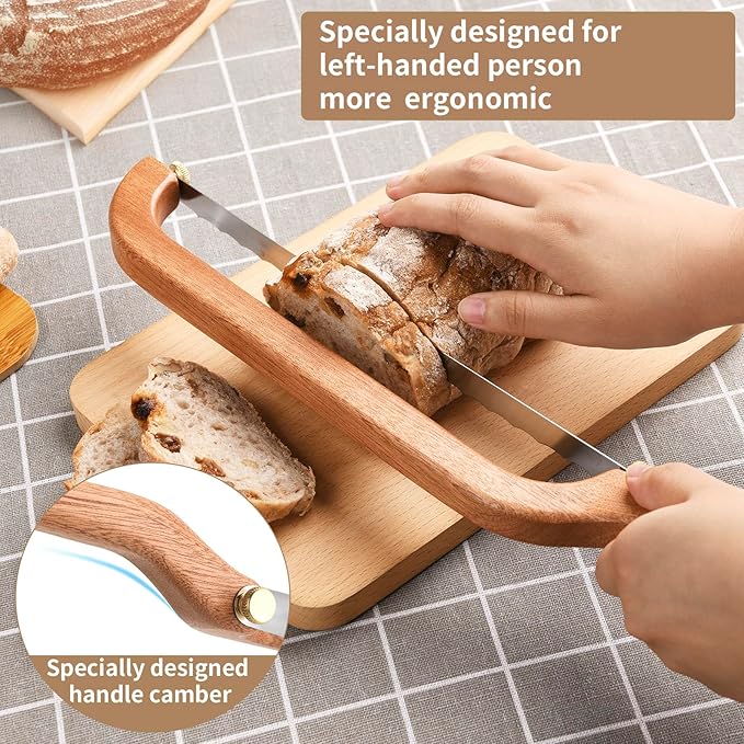 Uprichya Bread Knife for Homemade Bread - Sourdough Knife Slicer, Left-Handed