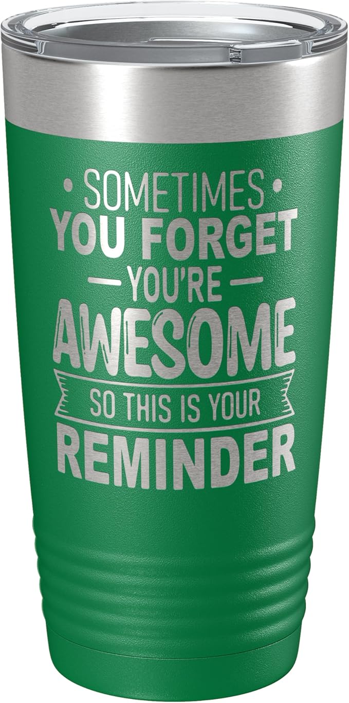 Spotted Dog Company Inspirational Tumbler, Inspirational Gifts for Men Dad Father Wife Sister Women, Birthday For Him Her, You?셱e Awesome Tumbler, Teacher Coworker Gifts 20oz Green