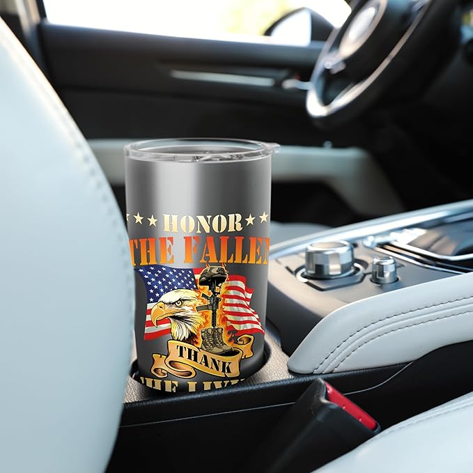 Honor The Fallen Thank The Living - Patriotic Memorial Day Stainless Steel Insulated Tumbler