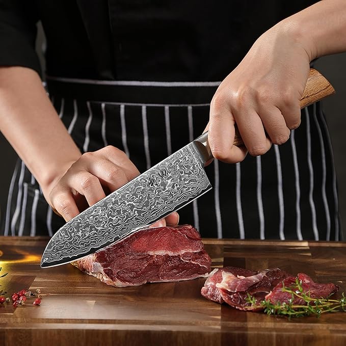 Wakoli EDIB Pro 6-Piece Damascus Knife Set ??Professional Chef Knives Set with VG10 Core Blades, 67-Layer Damascus Steel and Ergonomic Pakkawood Handles ??Premium Kitchen Knives in Elegant Gift Box
