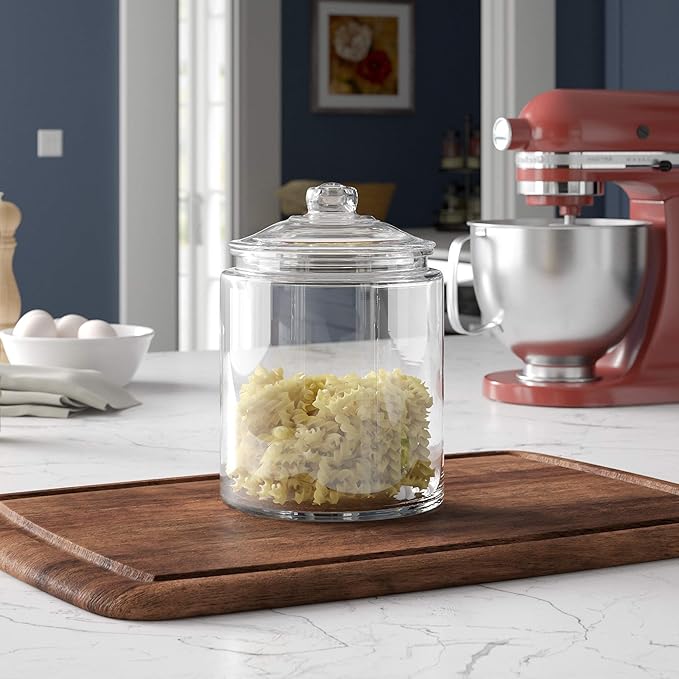 Le?셱aze 3pc Canister Sets for Kitchen Counter + Labels & Marker - Glass Cookie Jars with Airtight Lids - Food Storage Containers with Lids Airtight for Pantry - Flour, Sugar, Coffee, Christmas gift.