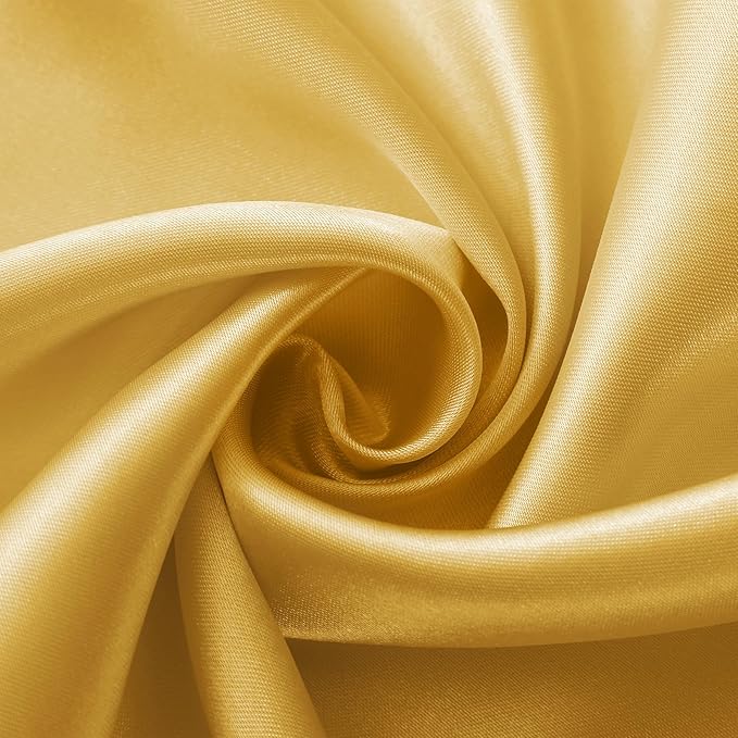 Horbaunal 6 Pack Satin Runners 12 x 72 Inch Bright Silky Smooth Satin Table Runners for Birthday Wedding Party Banquets, Luxury Gold