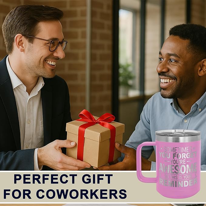 Spotted Dog Company Inspirational Travel Coffee Mug, Inspirational Gifts for Men Dad Father Wife Sister Women, Birthday For Him Her, You?셱e Awesome Tumbler, Teacher Coworker Gifts 15oz Light Purple