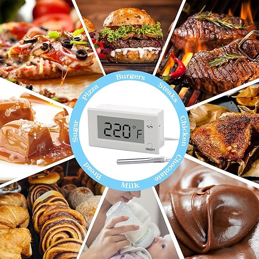 Digital Oven Thermometer with Probe Grill Meat Thermometer up to 572째F/300째C, Oven Thermometer Roasting for Barbecue Accessories for Kitchen, Roasting, Grill, Pizza