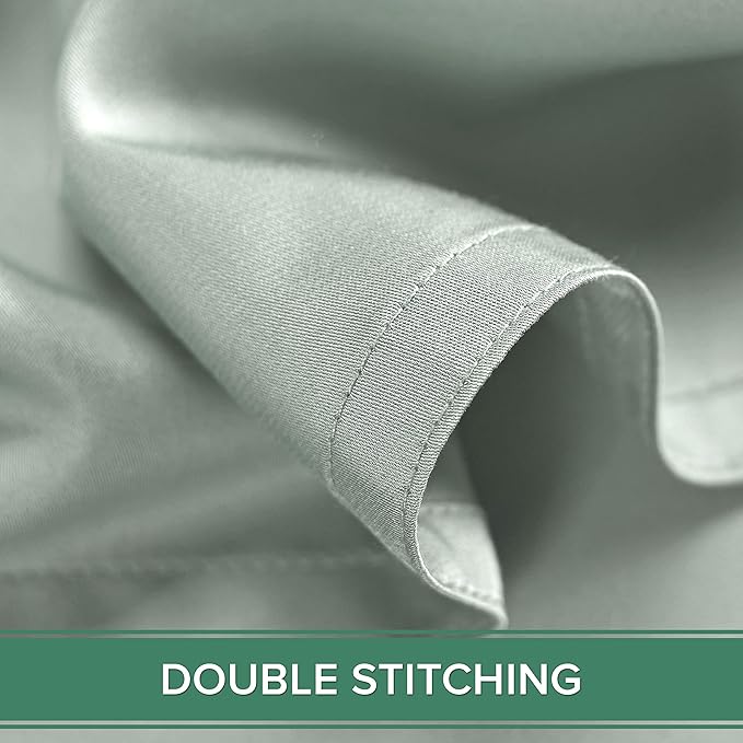 Pure Bamboo Full Sheets, Genuine 100% Organic Viscose Derived from Bamboo Bed Sheet Set, Luxuriously Soft & Cooling, Double Stitching, 2 Year Quality Promise (Full, Sea Glass)