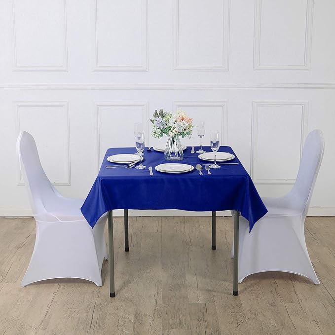 Cupuamon Square Tablecloth 90x90 inch Washable Polyester Fabric Table Cloth for Wedding Party Dining Banquet Decoration（90x90,Royal Blue）