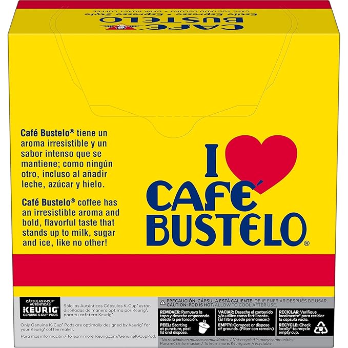 Caf챕 Bustelo Espresso Style, Dark Roast Coffee, Keurig K-Cup Pods, 32 Count Boxes (Pack of 4)