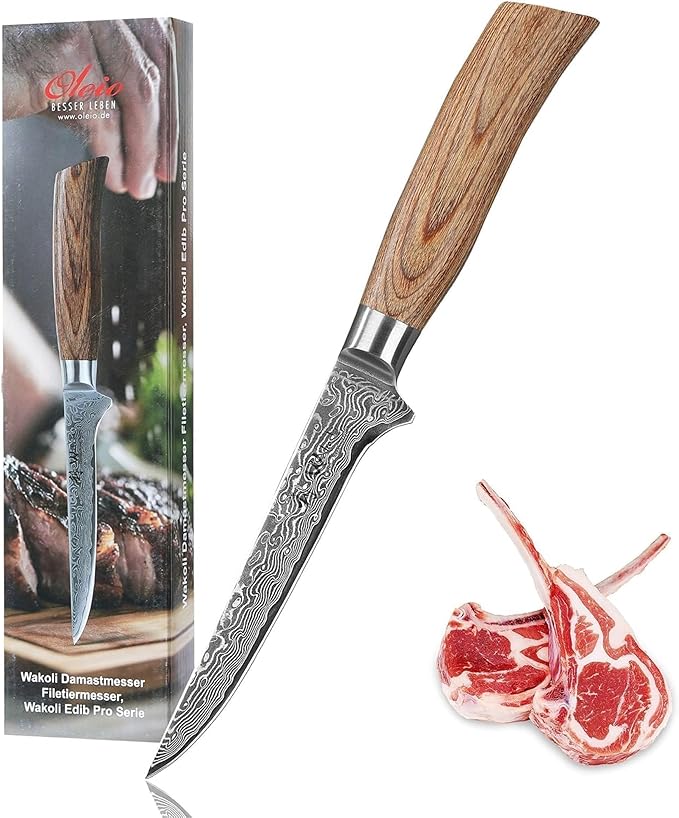 Wakoli EDIB Pro Damascus Meat Cleaver Knife ??Japanese Style Kitchen Knife | 5.5-Inch Genuine Damascus Steel Blade with VG10 Core | Ergonomic Pakkawood Handle | Professional Cooking Tool in Gift Box