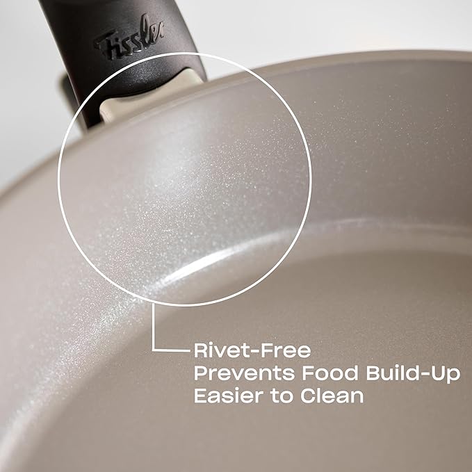 Fissler Ceratal Comfort Ceramic Non-Stick Frying Pan 2 Piece Set, 9.5 Inch and 11 Inch, Warm Grey, Made without PFAS
