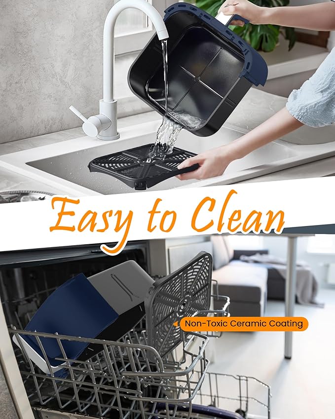 Nuwave Brio Plus 6-in-1 Air Fryer, 7-Qt Large Capacity, 50°F??00°F Precise Temp Control, Non-Toxic PFAS-Free Nonstick, Air Fry, Bake, Roast, Toast, Dehydrate, Reheat, 100 Presets, Dishwasher Safe